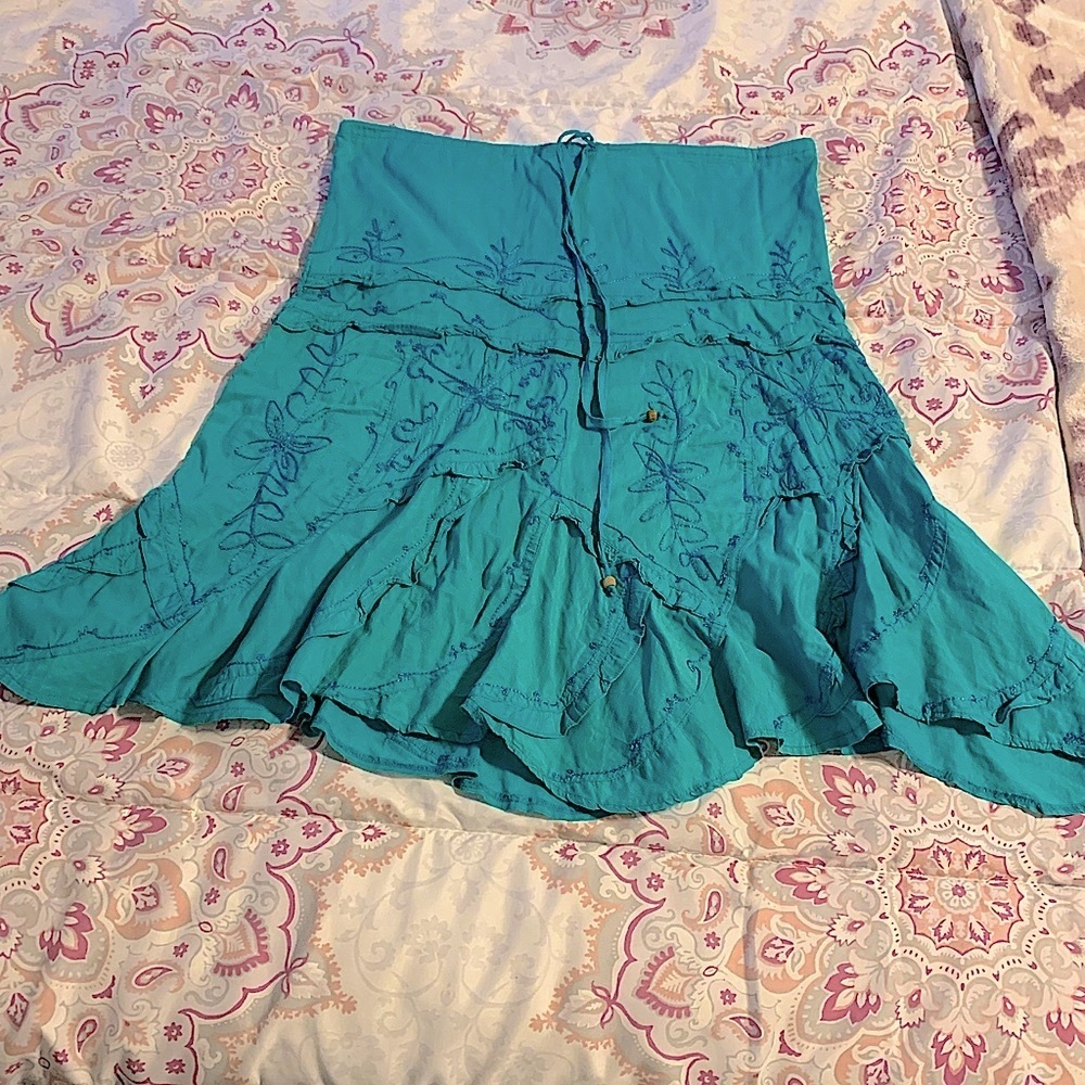 Candie’s Tiered Ruffle Bohemian Midi Skirt